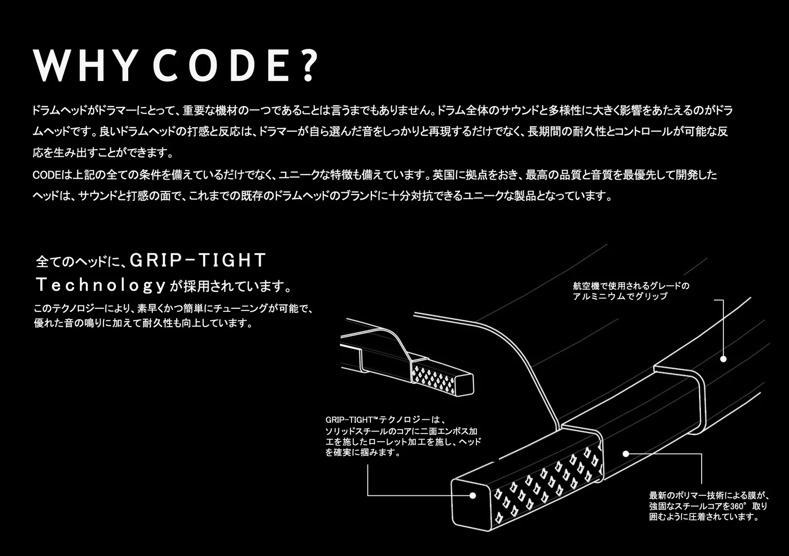 CODE DRUM HEADS が選ばれる理由