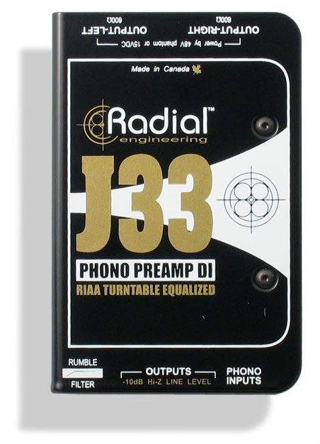 ラディアル Radial J33 フォノプリアンプ搭載アクティブDI 株式会社エレクトリ