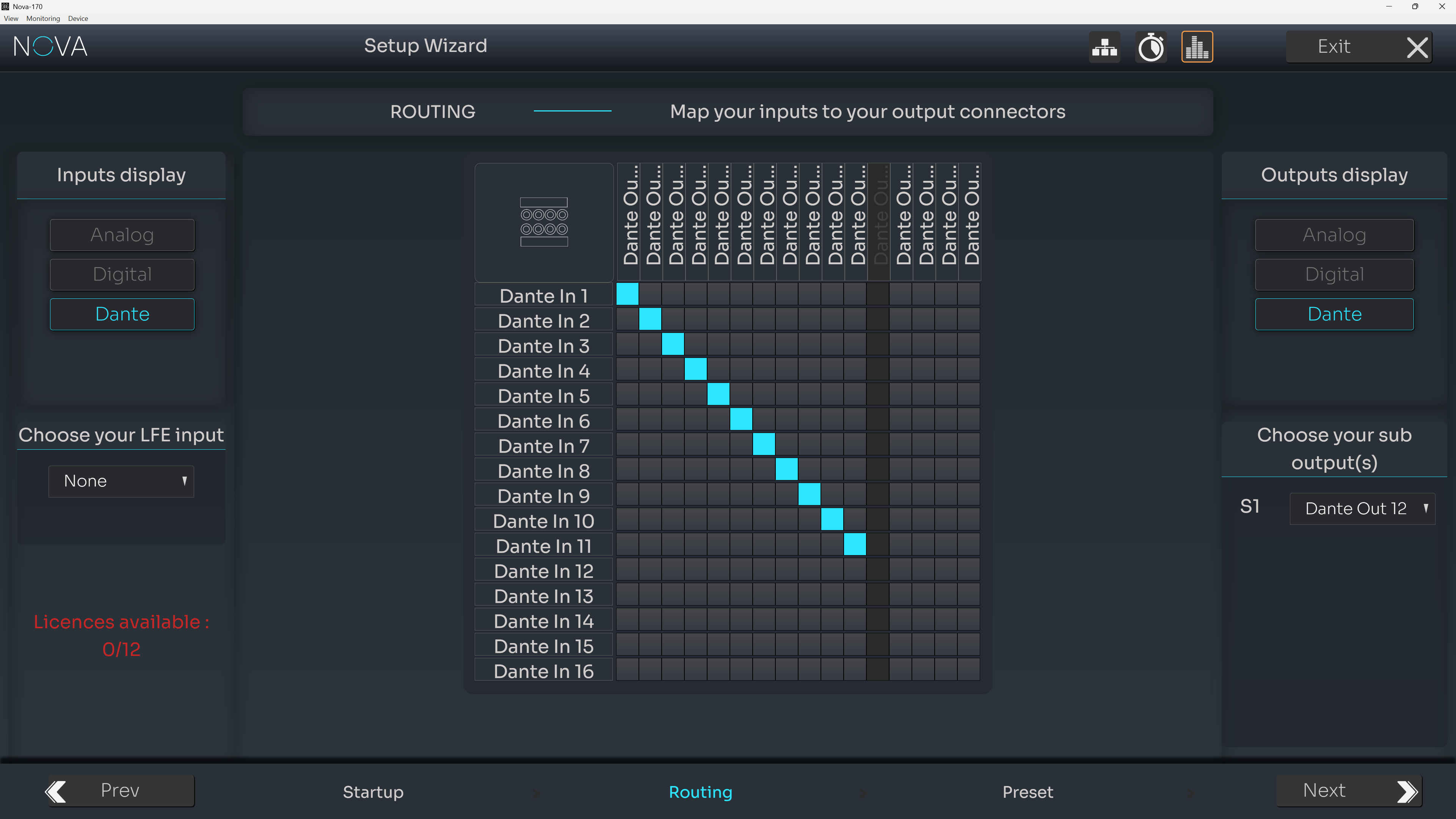 Setup Wizard - イマーシブモードのルーティング設定画面